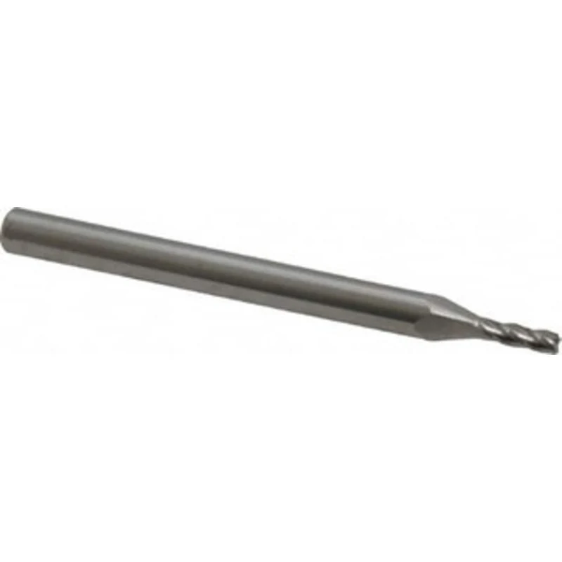 KYOCERA SGS 1/16, 3/16 LOC, 1/8 Shank Diam, 1-1/2 OAL, 4 Flute, Solid Carbide Square End Mill Single End, Uncoated, S...