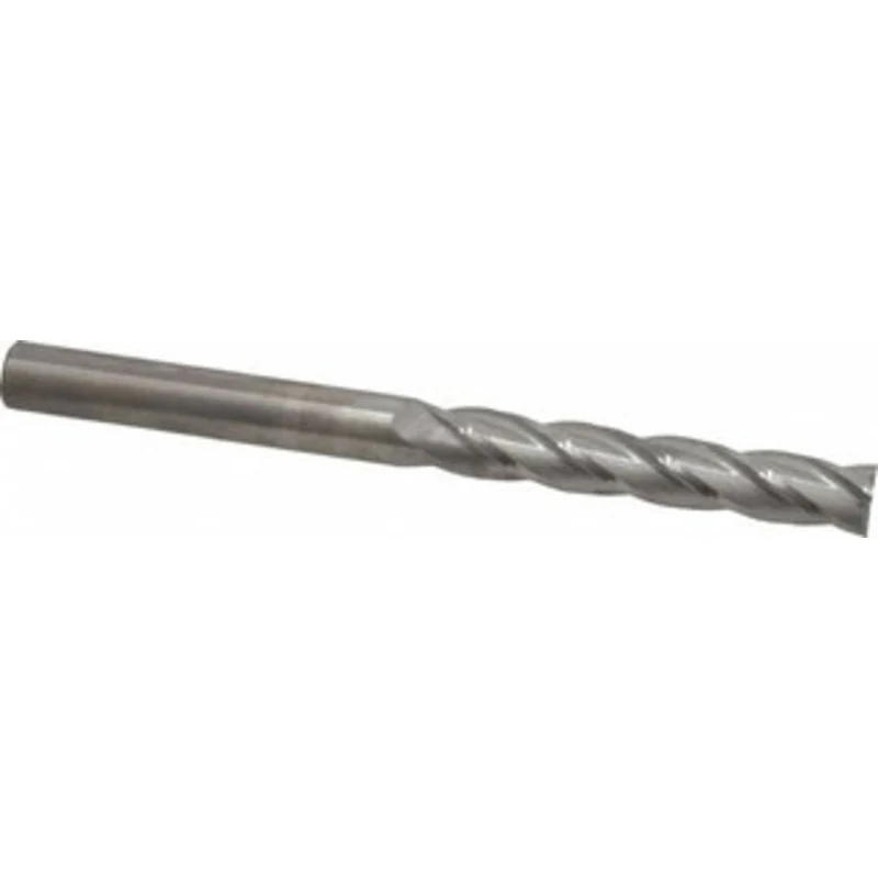 KYOCERA SGS 1/2, 3 LOC, 1/2 Shank Diam, 6 OAL, 4 Flute, Solid Carbide Square End Mill Single End, Uncoated, Spiral Fl...