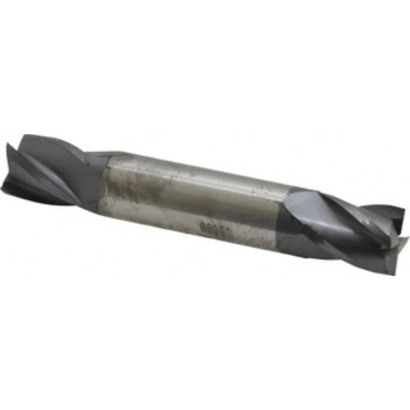 KYOCERA SGS 1/2, 5/8 LOC, 1/2 Shank Diam, 3 OAL, 4 Flute, Solid Carbide Square End Mill Double End, AlTiN Finish, Spi...