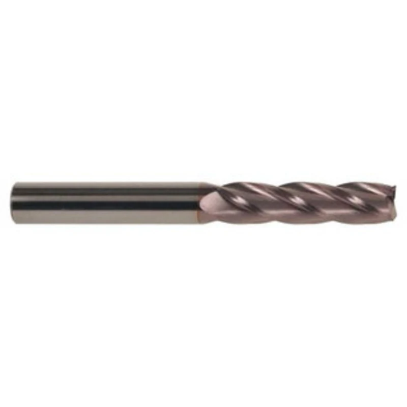 KYOCERA SGS 1/4, 1-1/8 LOC, 1/4 Shank Diam, 3 OAL, 4 Flute, Solid Carbide Square End Mill Single End, TiCN Finish, Sp...