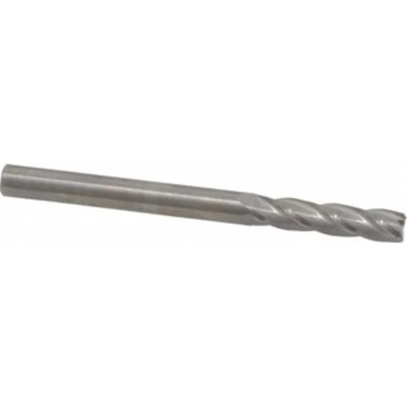 KYOCERA SGS 1/4, 1-1/8 LOC, 1/4 Shank Diam, 3 OAL, 4 Flute, Solid Carbide Square End Mill Single End, Uncoated, Spira...