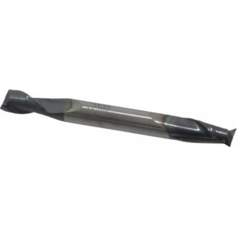 KYOCERA SGS 1/4, 1/2 LOC, 1/4 Shank Diam, 2-1/2 OAL, 2 Flute, Solid Carbide Square End Mill Double End, AlTiN Finish,...