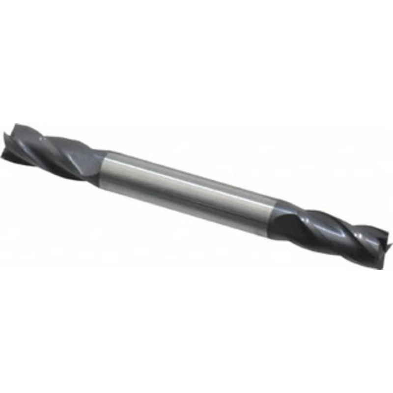 KYOCERA SGS 1/4, 1/2 LOC, 1/4 Shank Diam, 2-1/2 OAL, 4 Flute, Solid Carbide Square End Mill Double End, AlTiN Finish,...