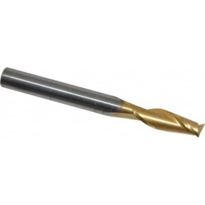 KYOCERA SGS 1/4, 3/4 LOC, 1/4 Shank Diam, 2-1/2 OAL, 2 Flute, Solid Carbide Square End Mill Single End, TiN Finish, S...