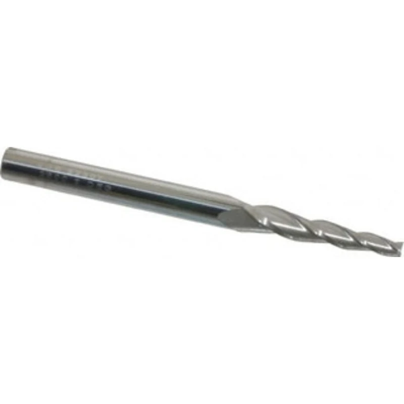 KYOCERA SGS 3 per Side 1/8 Small End Diam 1 LOC 3-Flute Solid Carbide Tapered Square End Mill Uncoated, 1/4 Shank Dia...