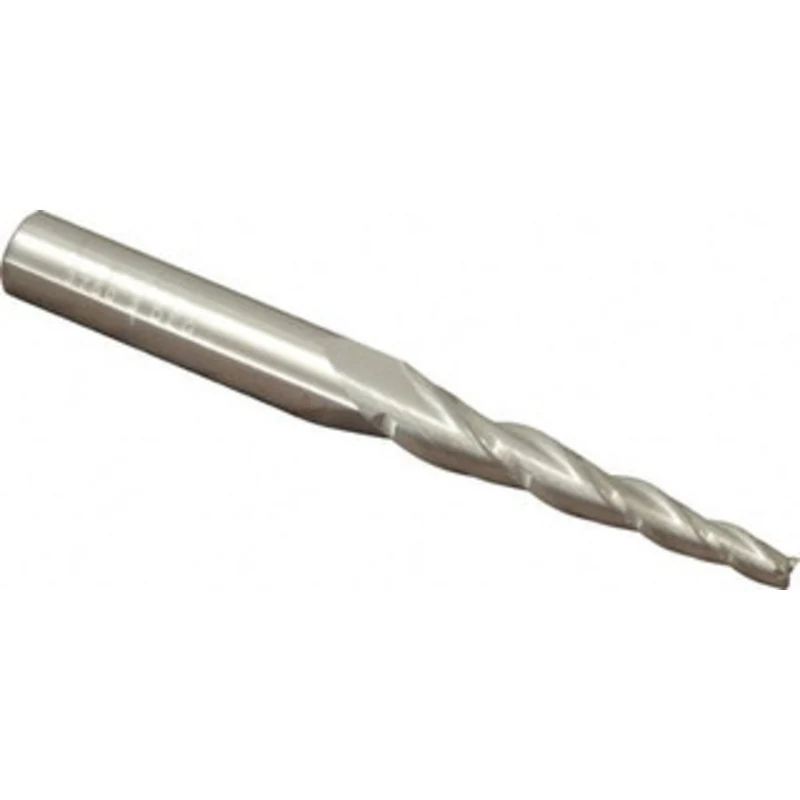 KYOCERA SGS 3 per Side 5/32 Small End Diam 1-3/4 LOC 3-Flute Solid Carbide Tapered Square End Mill Uncoated, 3/8 Shan...