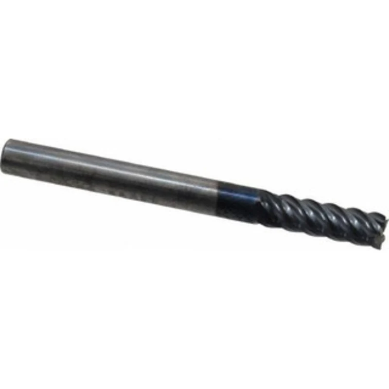 KYOCERA SGS 3/16, 5/8 LOC, 3/16 Shank Diam, 2 OAL, 5 Flute, Solid Carbide Square End Mill Single End, AlTiN Finish, S...