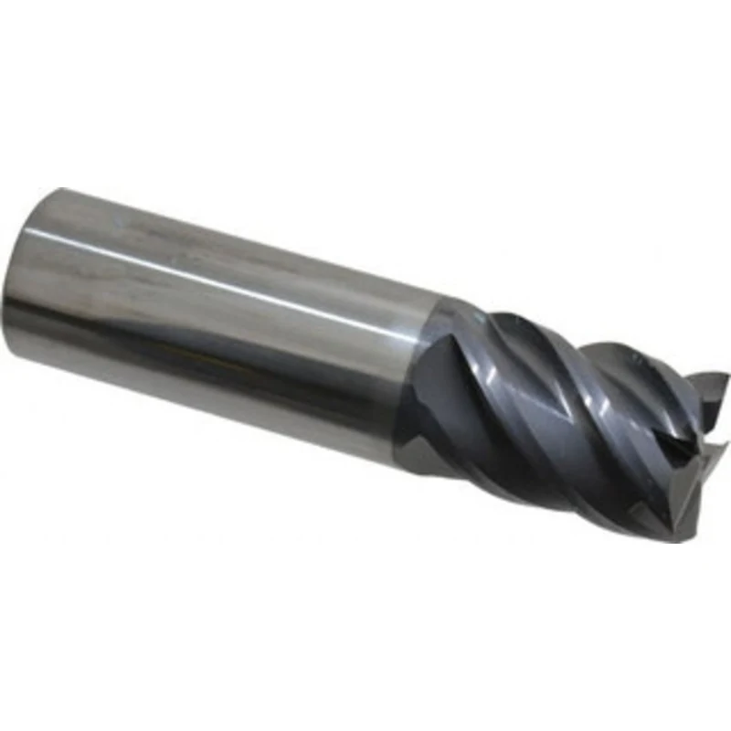KYOCERA SGS 3/4, 1 LOC, 3/4 Shank Diam, 3 OAL, 5 Flute, Solid Carbide Square End Mill Single End, AlTiN Finish, Spira...