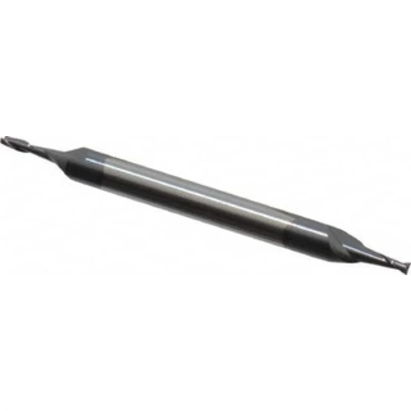 KYOCERA SGS 3/64, 3/32 LOC, 1/8 Shank Diam, 1-1/2 OAL, 2 Flute, Solid Carbide Square End Mill Double End, AlTiN Finis...
