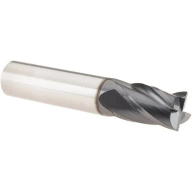 KYOCERA SGS 3/8 Diam, 5/8 LOC, 3/8 Shank Diam, 2 OAL, 4 Flute Solid Carbide Square End Mill Single End, AlTiN Finish,...