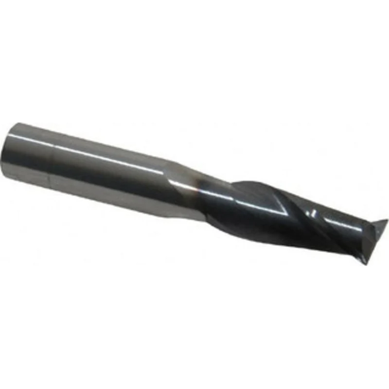 KYOCERA SGS 3/8, 1 LOC, 3/8 Shank Diam, 2-1/2 OAL, 2 Flute, Solid Carbide Square End Mill Single End, AlTiN Finish, S...