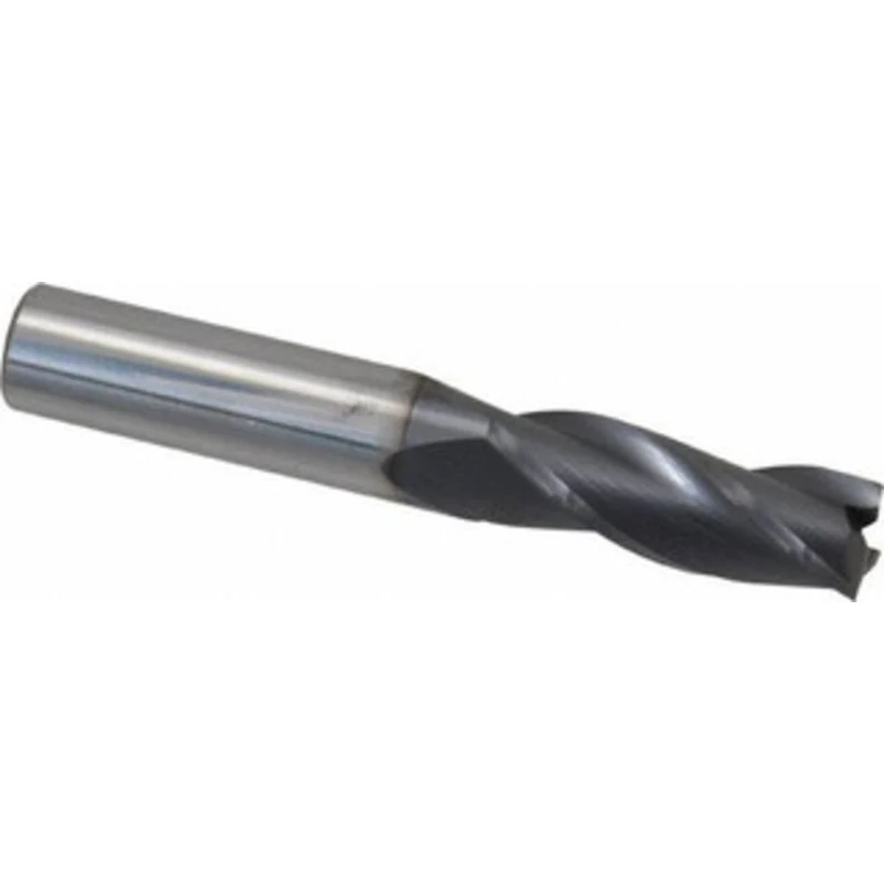KYOCERA SGS 3/8, 1 LOC, 3/8 Shank Diam, 2-1/2 OAL, 3 Flute, Solid Carbide Square End Mill Single End, AlTiN Finish, S...