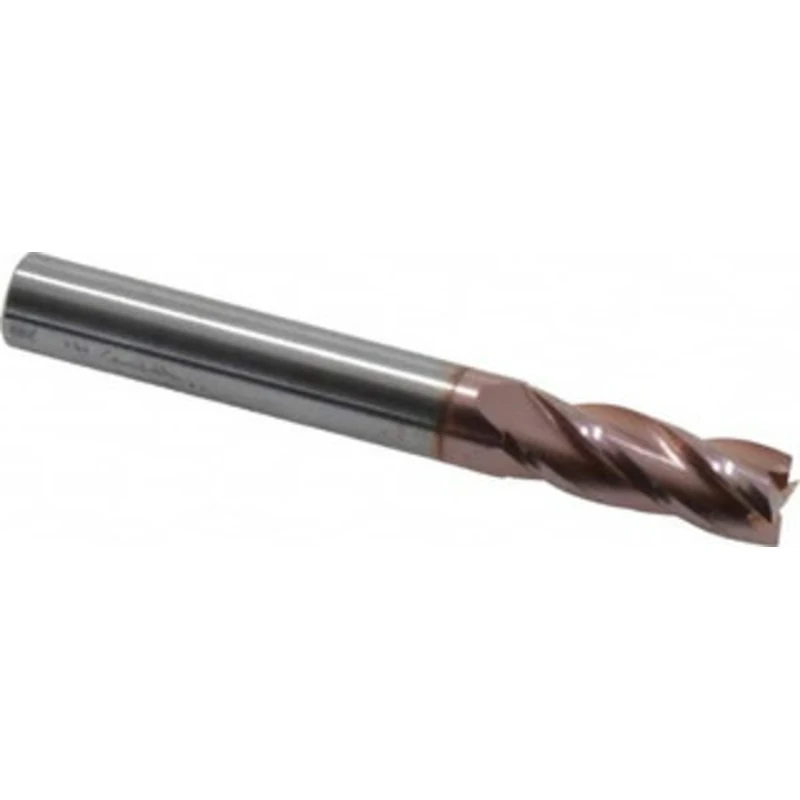 KYOCERA SGS 5/16, 13/16 LOC, 5/16 Shank Diam, 2-1/2 OAL, 4 Flute, Solid Carbide Square End Mill Single End, TiCN Fini...