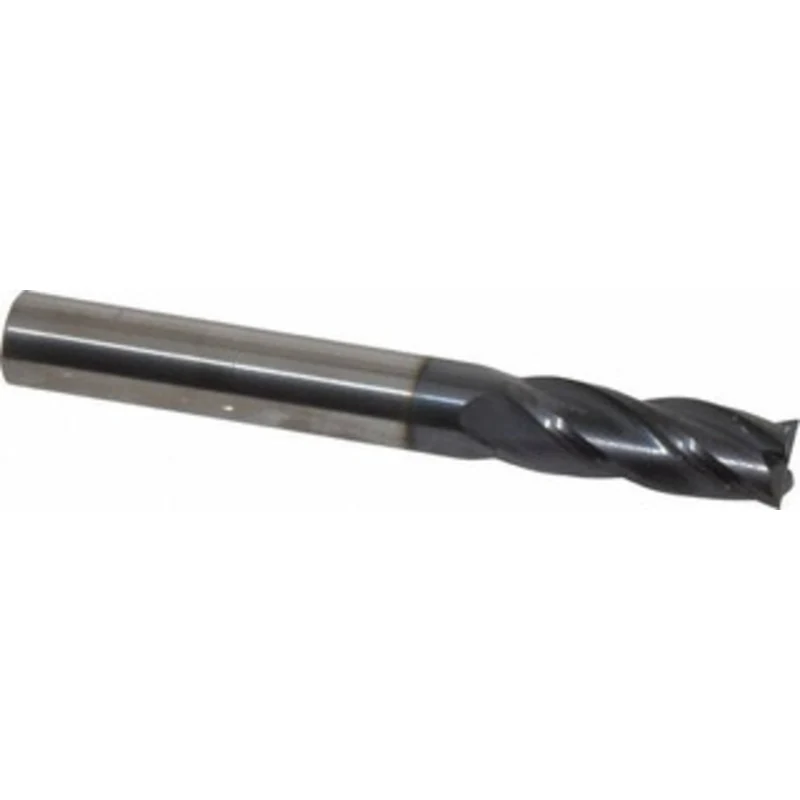 KYOCERA SGS 5/16, 13/16 LOC, 5/16 Shank Diam, 2-1/2 OAL, 4 Flute, Solid Carbide Square End Mill Single End, AlTiN Fin...