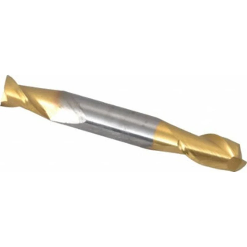 KYOCERA SGS 5/16, 1/2 LOC, 5/16 Shank Diam, 2-1/2 OAL, 2 Flute, Solid Carbide Square End Mill Double End, TiN Finish,...