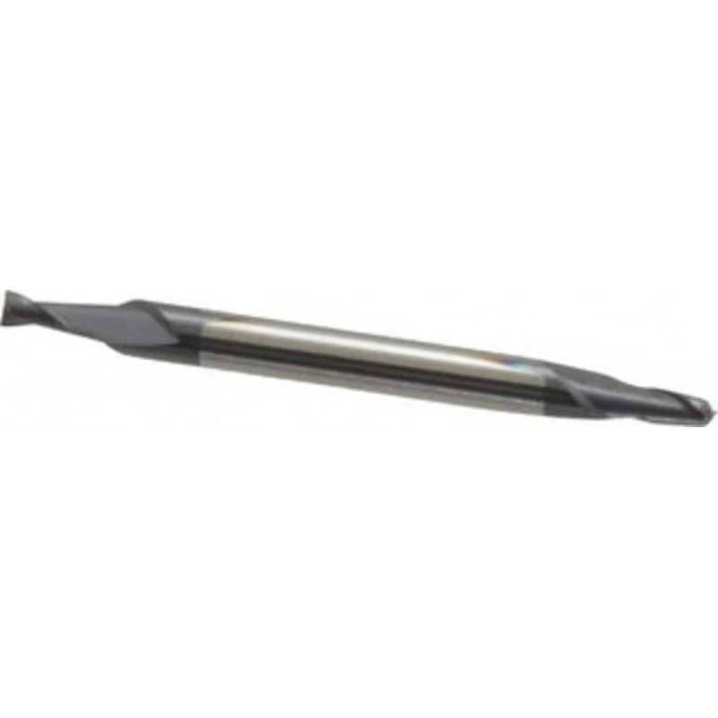 KYOCERA SGS 5/64, 1/8 LOC, 1/8 Shank Diam, 1-1/2 OAL, 2 Flute, Solid Carbide Square End Mill Double End, AlTiN Finish...