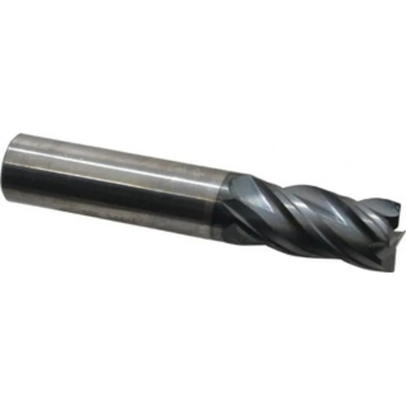 KYOCERA SGS 5/8, 1-1/4 LOC, 5/8 Shank Diam, 3-1/2 OAL, 4 Flute, Solid Carbide Square End Mill Single End, AlTiN Finis...