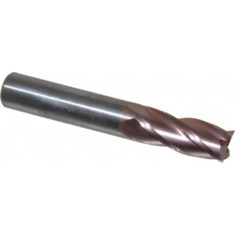 KYOCERA SGS 7/16, 1 LOC, 7/16 Shank Diam, 2-3/4 OAL, 4 Flute, Solid Carbide Square End Mill Single End, TiCN Finish, ...