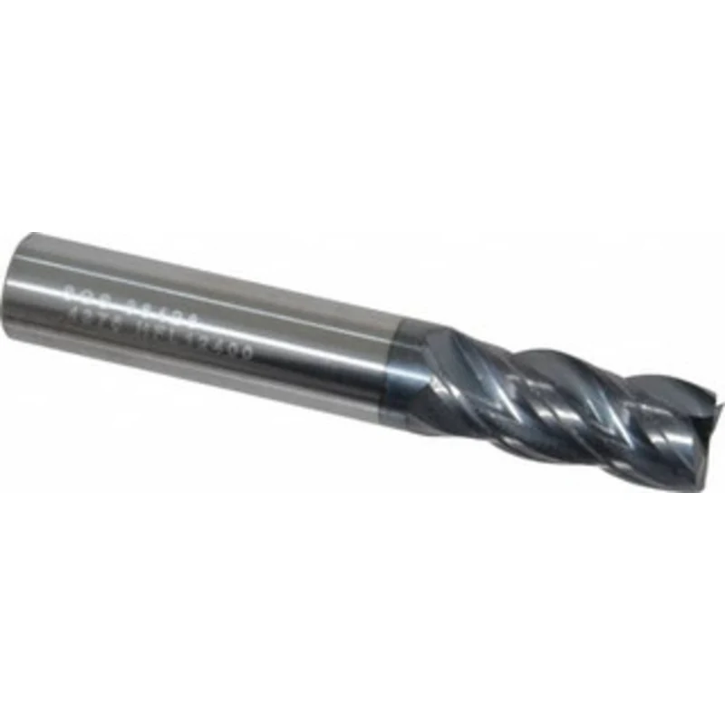 KYOCERA SGS 7/16, 1 LOC, 7/16 Shank Diam, 2-3/4 OAL, 4 Flute, Solid Carbide Square End Mill Single End, AlTiN Finish,...