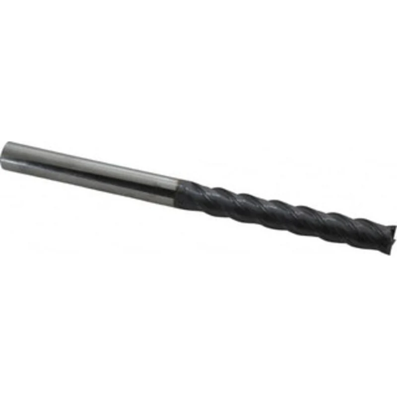 KYOCERA SGS 7/16, 3 LOC, 7/16 Shank Diam, 6 OAL, 4 Flute, Solid Carbide Square End Mill Single End, AlTiN Finish, Spi...