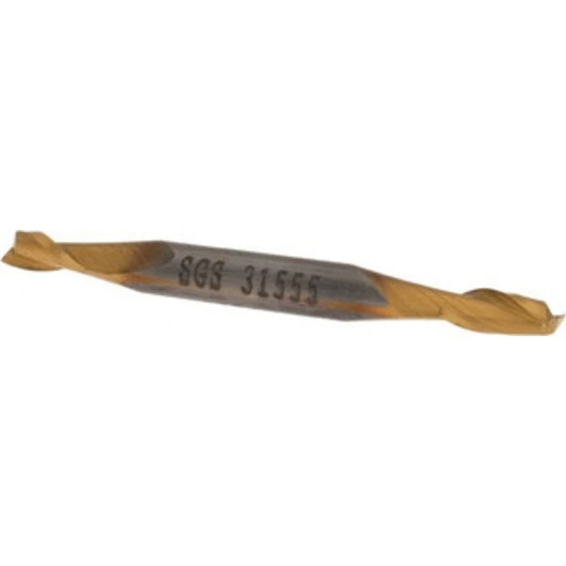 KYOCERA SGS 9/64, 5/16 LOC, 3/16 Shank Diam, 2 OAL, 2 Flute, Solid Carbide Square End Mill Double End, TiN Finish, Sp...