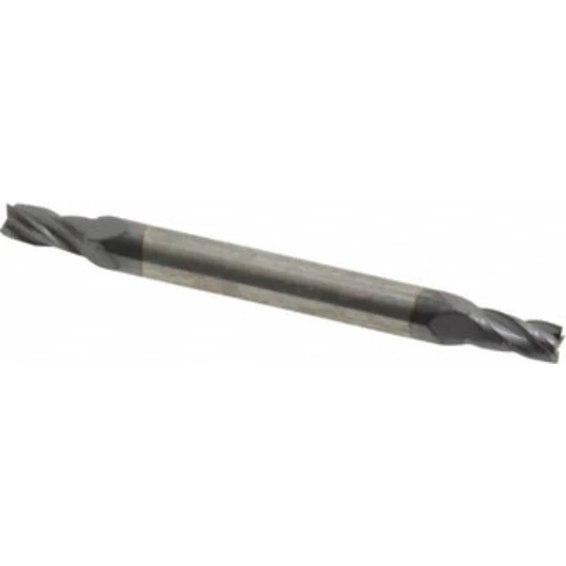 KYOCERA SGS 9/64, 5/16 LOC, 3/16 Shank Diam, 2 OAL, 4 Flute, Solid Carbide Square End Mill Double End, AlTiN Finish, ...