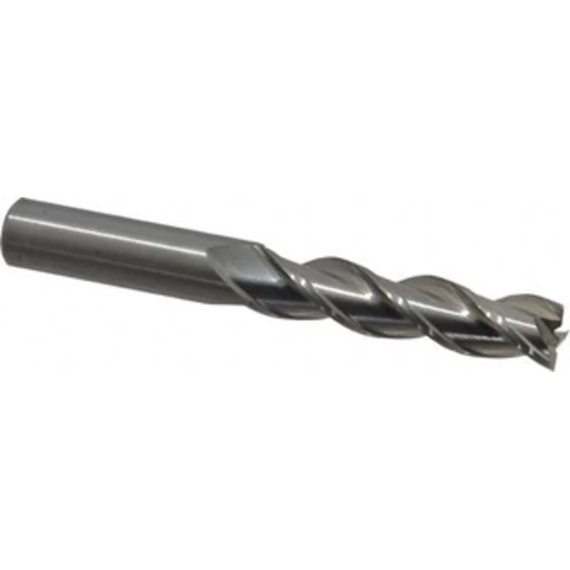 Kennametal 1/2, 2 LOC, 1/2 Shank Diam, 4 OAL, 3 Flute, Solid Carbide Square End Mill Single End, Uncoated, Spiral Flu...