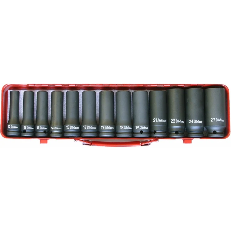 Ko-ken 14208M 1/2 Sq. Dr. 13 Piece Impact Deep 6-Point Socket Set 10-27mm