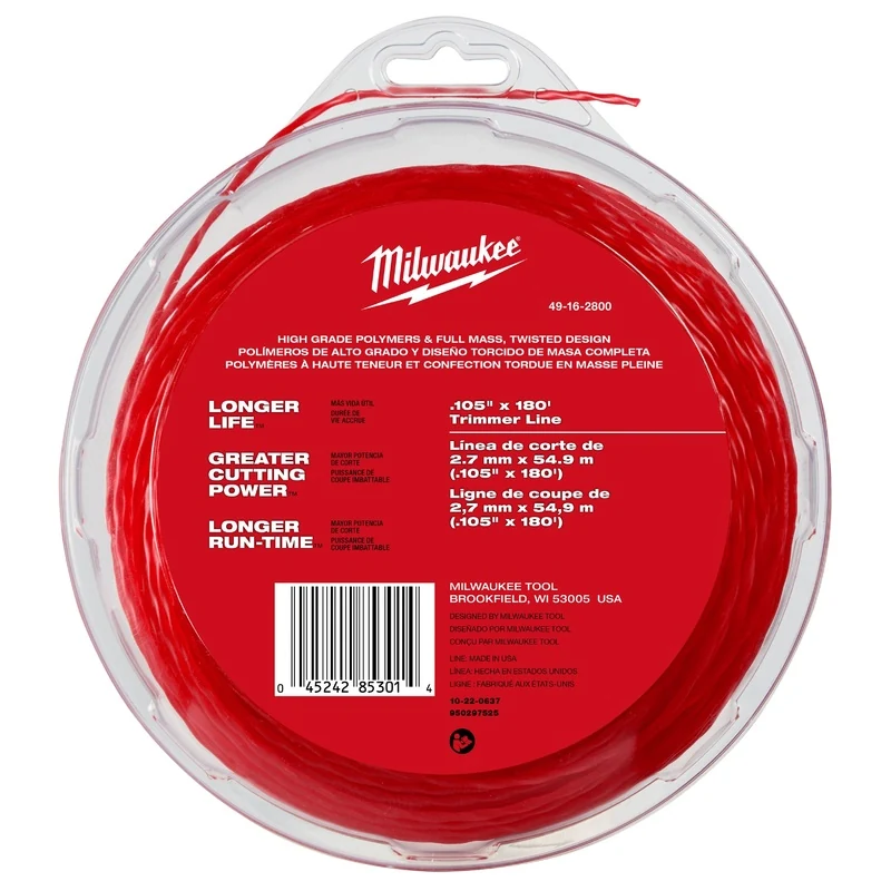 Ligne de coupe-bordure - Ligne de coupe-bordure Milwaukee 0,105" x 180', 49-16-2800