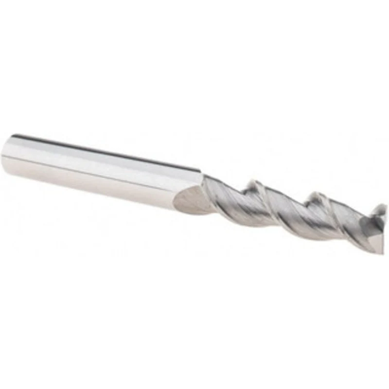 M.A. Ford 1/4, 1 LOC, 1/4 Shank Diam, 2-1/2 OAL, 2 Flute, Solid Carbide Square End Mill Single End, Uncoated, Spiral ...