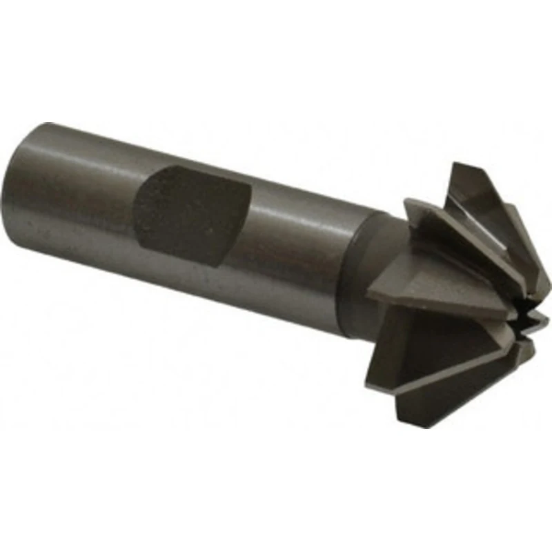 Made in USA 1 Large x 3/8 Small Diam, 7/16 Width of Cut, 90 Included Angle, 8 Teeth, Cobalt Face Angle Cutter 1/2 Sha...