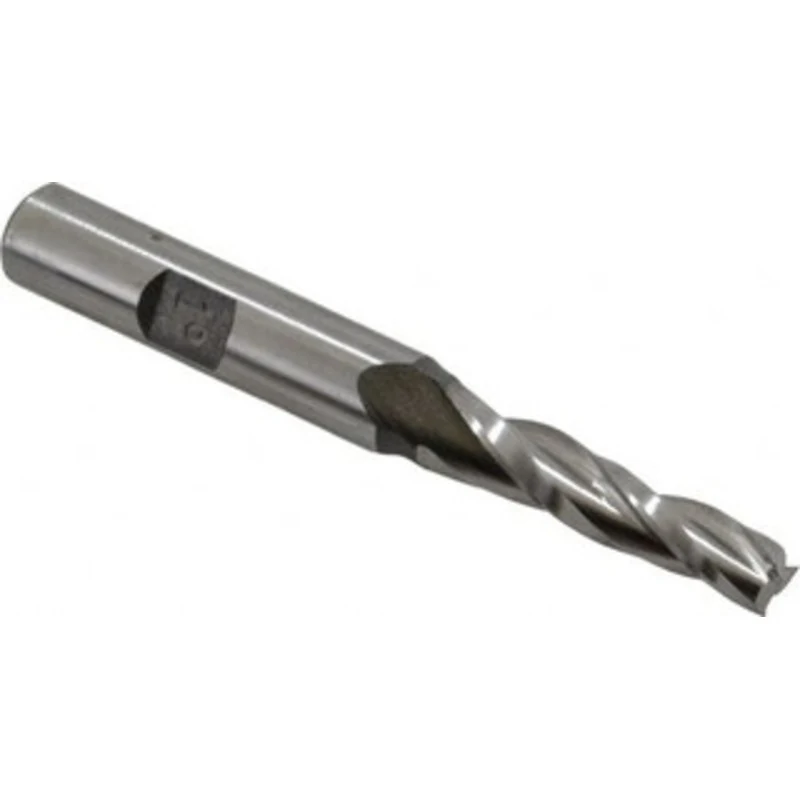 Made in USA 1 per Side 1/4 Small End Diam 1-1/4 LOC 3-Flute High Speed Steel Tapered Square End Mill Uncoated, 3/8 Sh...