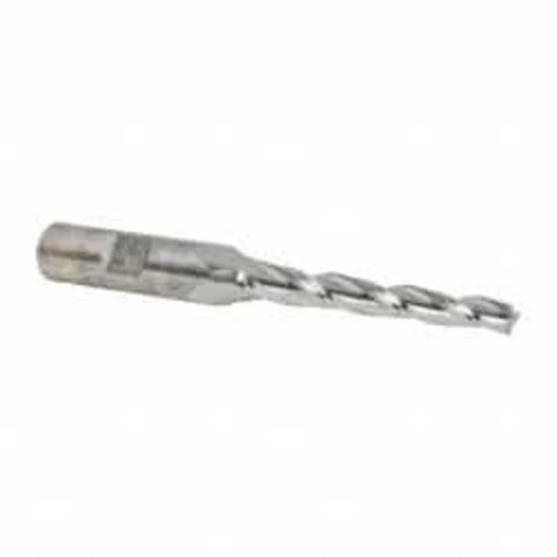 Made in USA 1 per Side 1/4 Small End Diam 2-1/4 LOC 3-Flute High Speed Steel Tapered Square End Mill Uncoated, 1/2 Sh...