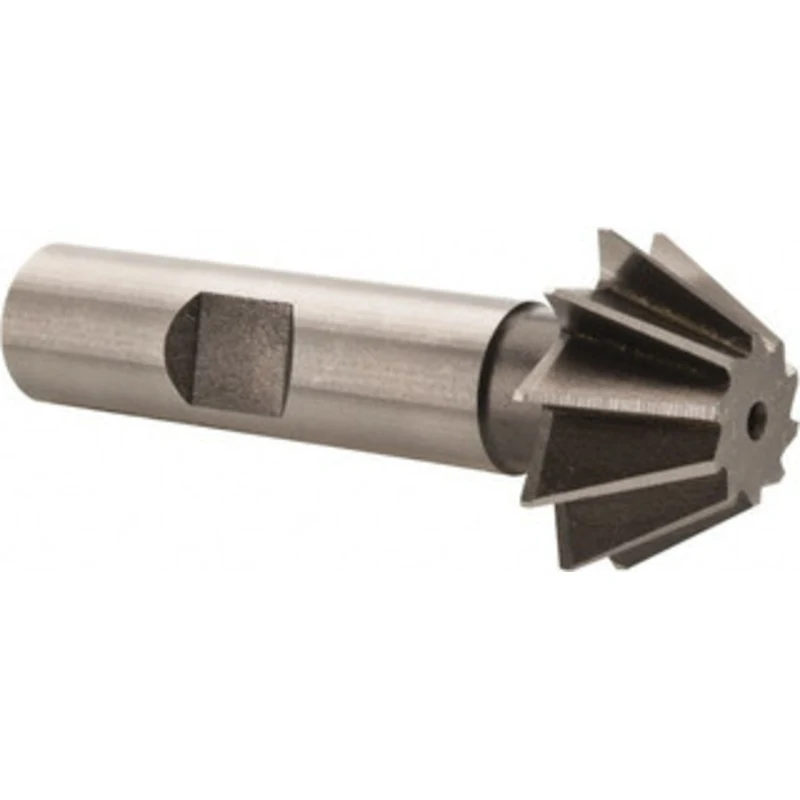 Made in USA 1 x 7/16 60 10-Tooth High Speed Steel Single-Angle Cutter Uncoated, Right Hand Cut, 2-1/2 OAL, 1/2 Shank ...