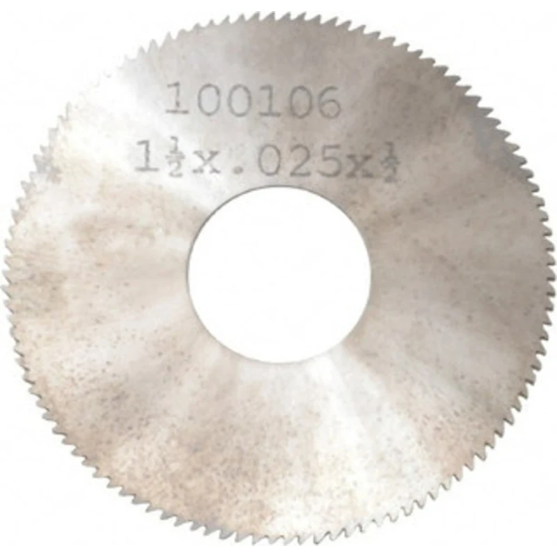 Made in USA 1-1/2 Diam x 0.025 Blade Thickness, 1/2 Arbor Hole Diam, 110 Teeth, Solid Carbide, Jewelers Saw Uncoated ...