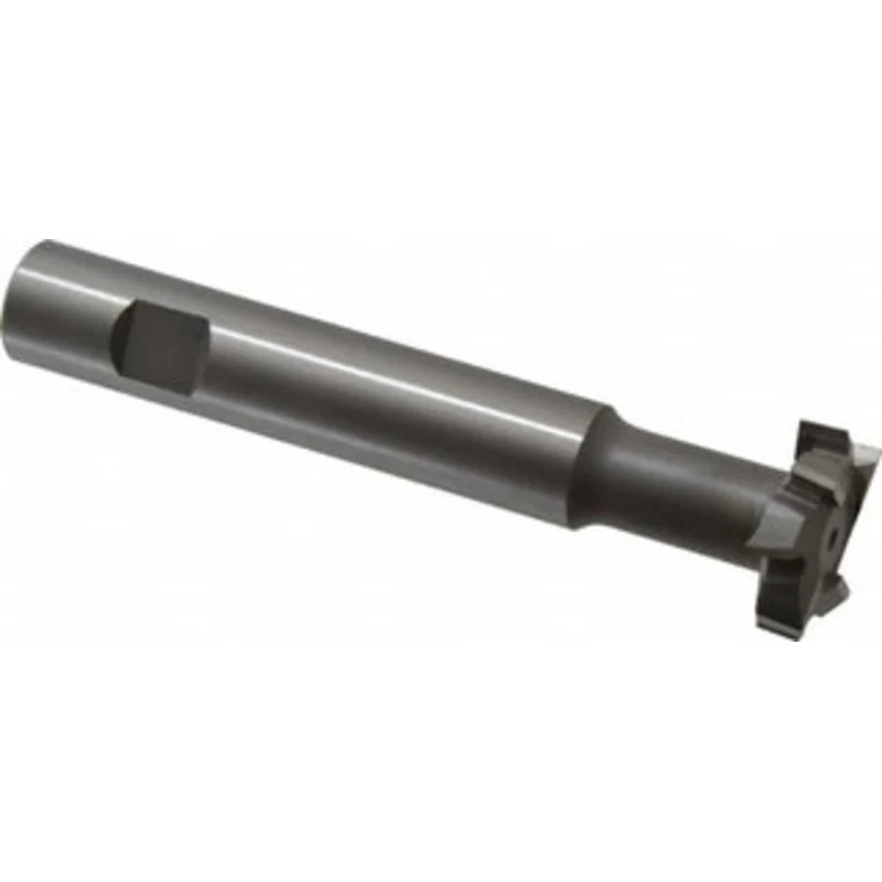 Made in USA 1-1/4 Diam, 3/8 Wide, Cobalt T-Slot Cutter 19/32 Neck Diam, 1-1/8 Neck Length, 3/4 Shank Diam, 5-1/8 OAL,...