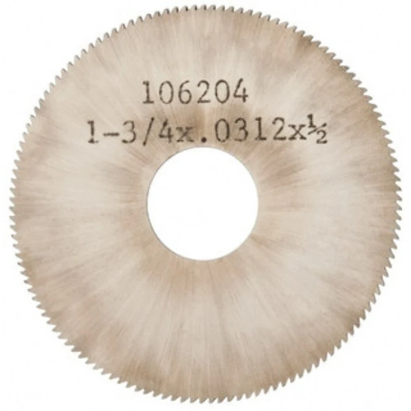 Made in USA 1-3/4 Diam x 0.031 Blade Thickness, 1/2 Arbor Hole Diam, 130 Teeth, Solid Carbide, Jewelers Saw Uncoated ...