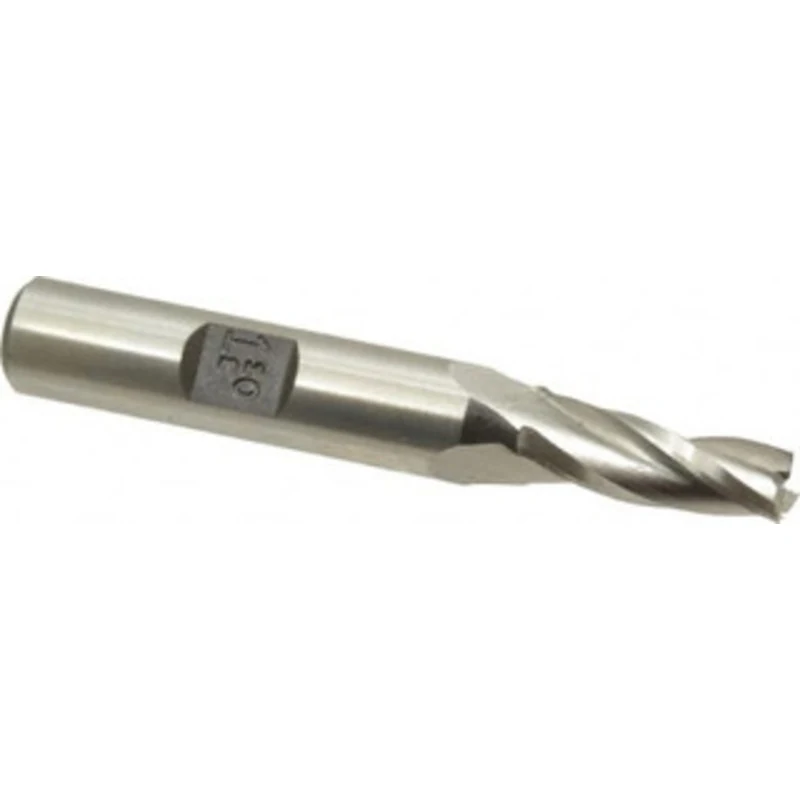 Made in USA 1.5 per Side 1/4 Small End Diam 3/4 LOC 3-Flute High Speed Steel Tapered Square End Mill Uncoated, 3/8 Sh...