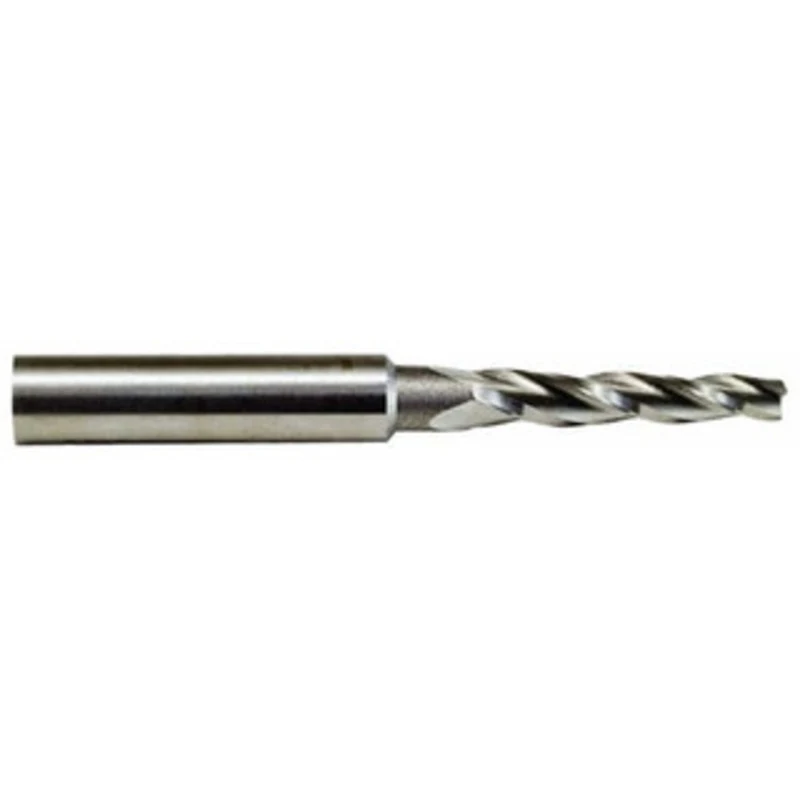 Made in USA 10 per Side 1/16 Small End Diam 3/4 LOC 3-Flute High Speed Steel Tapered Square End Mill Uncoated, 3/8 Sh...