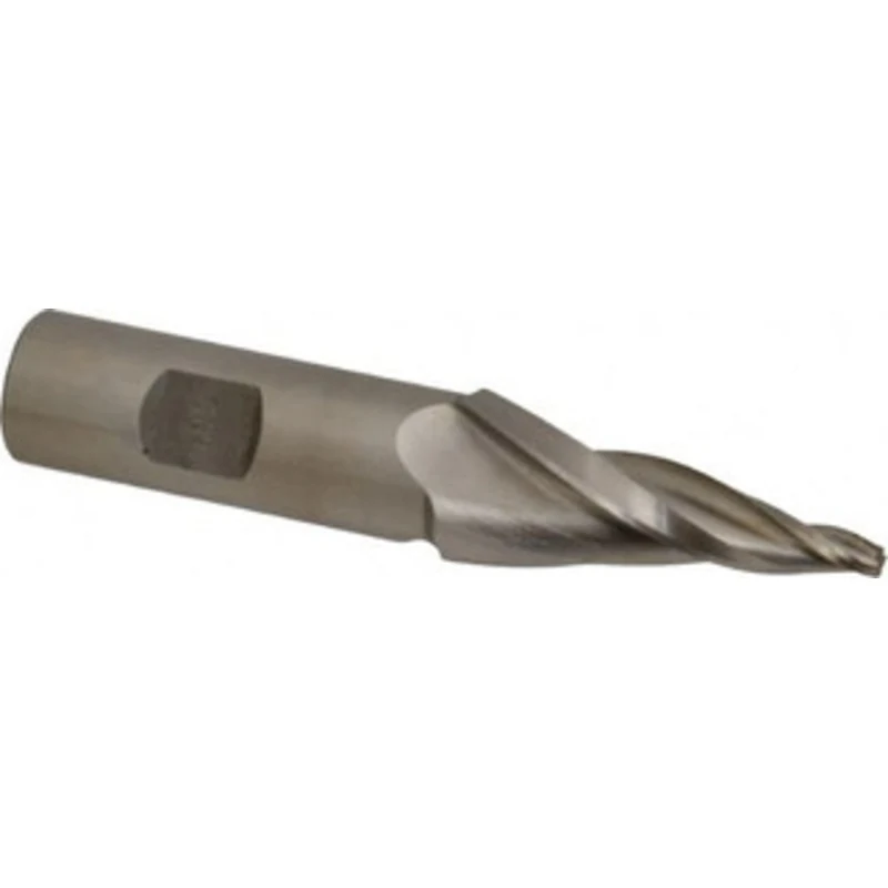 Made in USA 10 per Side 5/32 Small End Diam 2 LOC 3-Flute High Speed Steel Tapered Square End Mill 3/4 Shank Diam, 4-...