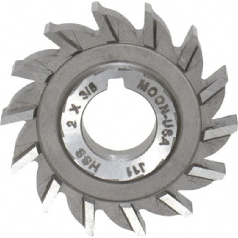 Made in USA 2 Diam x 3/8 Face Width Straight Tooth Side Milling Cutter 5/8 Arbor Hole, High Speed Steel, Uncoated, 14...