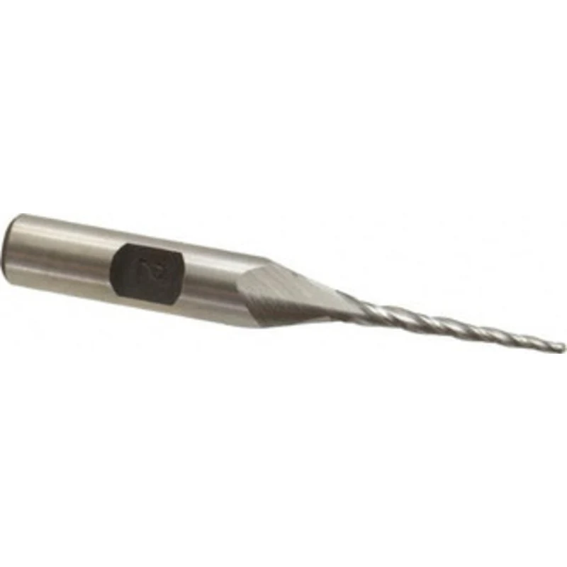 Made in USA 2 per Side 1/16 Small End Diam 1 LOC 3-Flute High Speed Steel Tapered Ball End Mill 3/8 Shank Diam, 2-7/8...