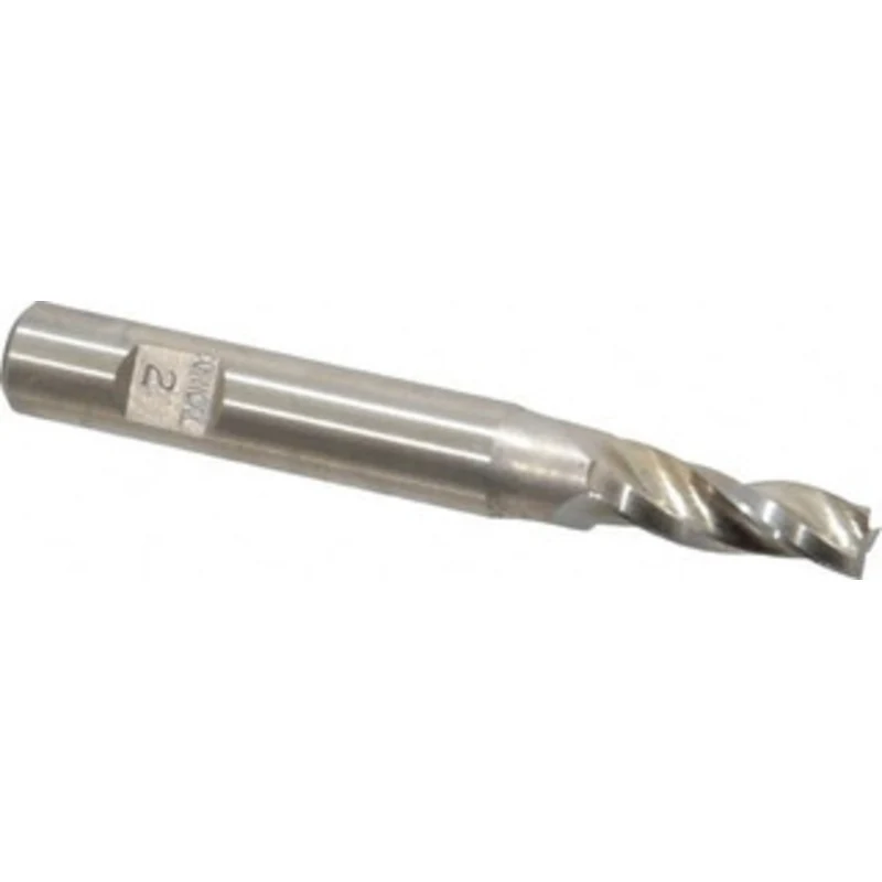 Made in USA 2 per Side 1/4 Small End Diam 3/4 LOC 3-Flute High Speed Steel Tapered Square End Mill Uncoated, 3/8 Shan...