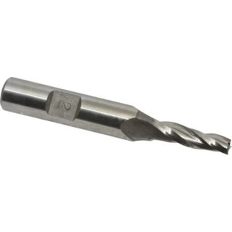 Made in USA 2 per Side 3/16 Small End Diam 3/4 LOC 3-Flute High Speed Steel Tapered Square End Mill Uncoated, 3/8 Sha...
