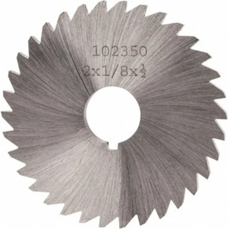 Made in USA 2 x 1/8, 1/2 Arbor, 34-Tooth High Speed Steel Slitting & Slotting Saw Uncoated, RH Cut, Straight Teeth, C...