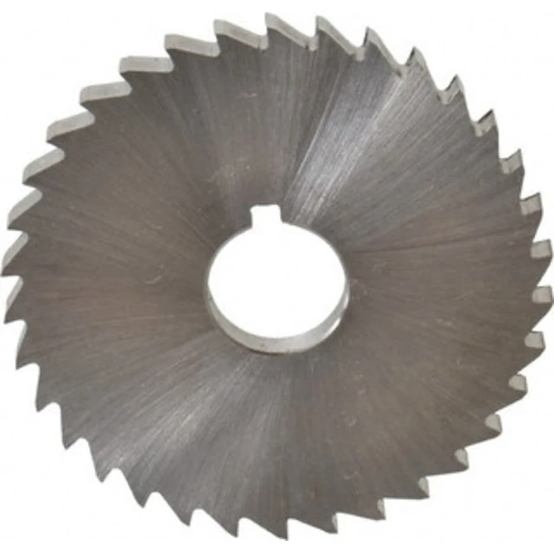 Made in USA 2 x 5/32, 1/2 Arbor, 34-Tooth High Speed Steel Slitting & Slotting Saw Uncoated, RH Cut, Straight Teeth, ...