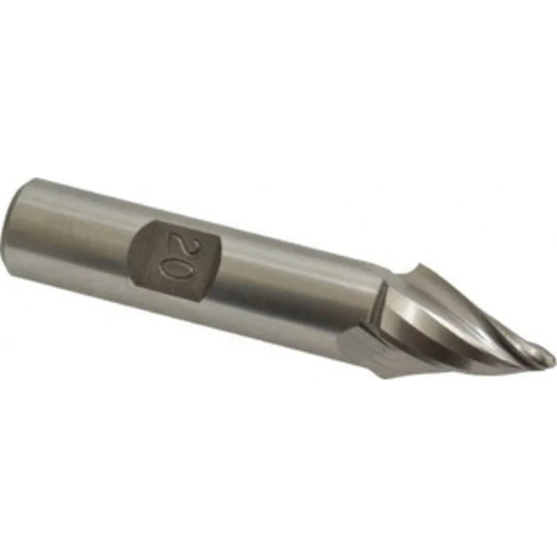 Made in USA 20 per Side 3/32 Small End Diam 3/4 LOC 3-Flute High Speed Steel Tapered Ball End Mill 1/2 Shank Diam, 2-...