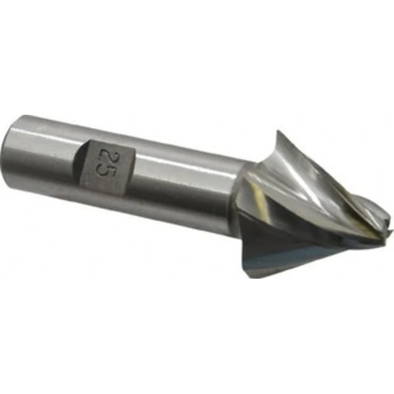 Made in USA 25 per Side 1/4 Small End Diam 1 LOC 4-Flute High Speed Steel Tapered Square End Mill Uncoated, 5/8 Shank...