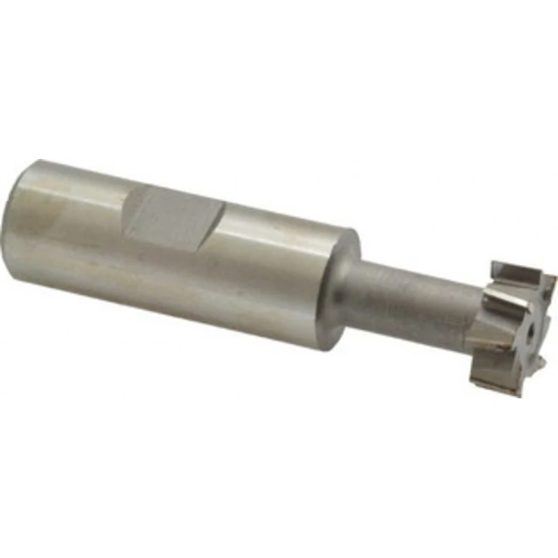 Made in USA 25/32 Diam, 21/64 Wide, High Speed Steel T-Slot Cutter 13/32 Neck Diam, 3/4 Shank Diam, 2-1/16 Shank Leng...