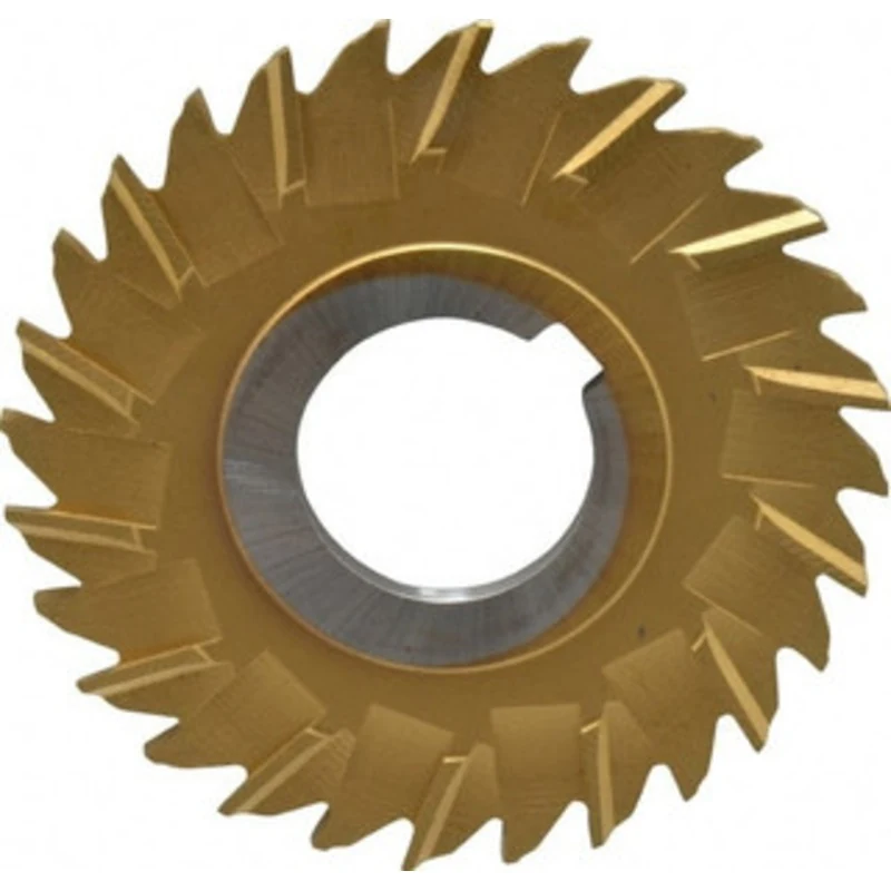 Made in USA 3 Diam x 1/8 Thick Staggered Tooth Side Chip Saw 1 Arbor Hole Diam, Cobalt, TiN Finish, 28 Teeth, with Ke...